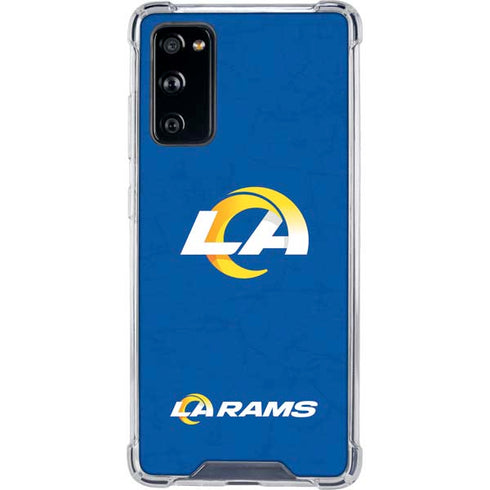 NFL Los Angeles Rams Distressed Galaxy S20 FE Clear Case
