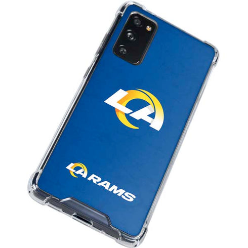 NFL Los Angeles Rams Distressed Galaxy S20 FE Clear Case
