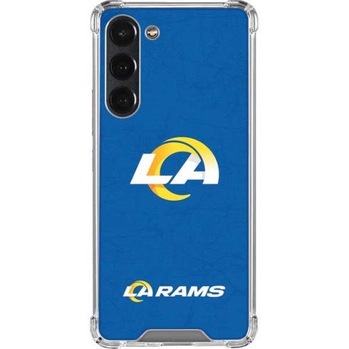 NFL Los Angeles Rams Distressed Galaxy S23 Plus Clear Case