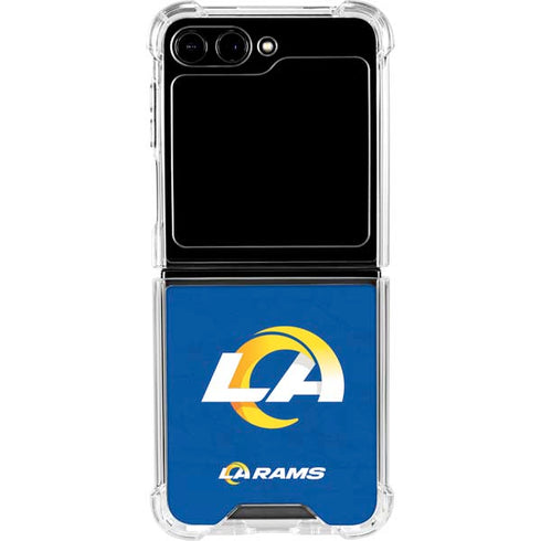 NFL Los Angeles Rams Distressed Galaxy Z Flip5 5G Clear Case