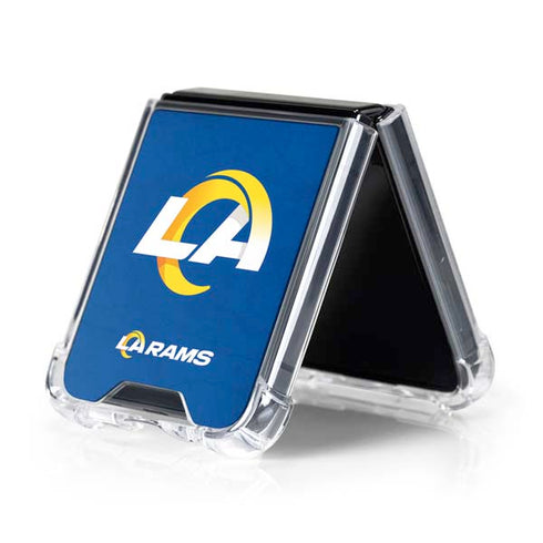 NFL Los Angeles Rams Distressed Galaxy Z Flip5 5G Clear Case