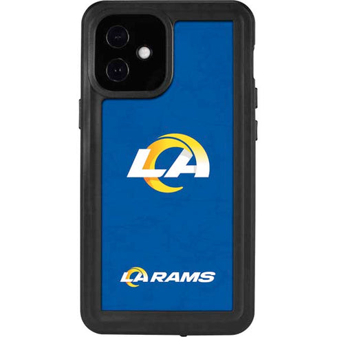 NFL Los Angeles Rams Distressed iPhone 12 Mini Waterproof Case