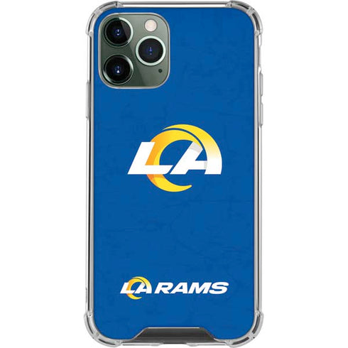 NFL Los Angeles Rams Distressed iPhone 12 Pro Max Clear Case