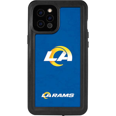 NFL Los Angeles Rams Distressed iPhone 12 Pro Max Waterproof Case
