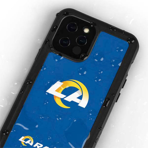 NFL Los Angeles Rams Distressed iPhone 12 Pro Waterproof Case