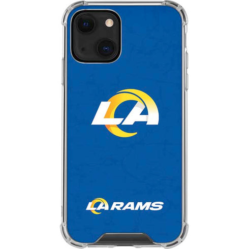 NFL Los Angeles Rams Distressed iPhone 13 Mini Clear Case