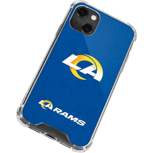 NFL Los Angeles Rams Distressed iPhone 13 Mini Clear Case