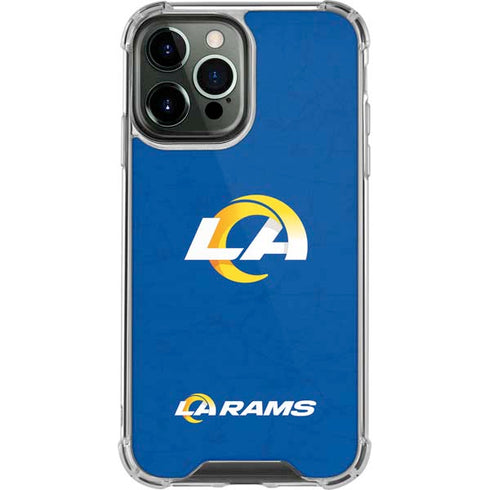 NFL Los Angeles Rams Distressed iPhone 13 Pro Max Clear Case