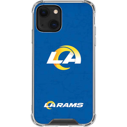 NFL Los Angeles Rams Distressed iPhone 14 Clear Case