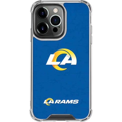 NFL Los Angeles Rams Distressed iPhone 14 Pro Clear Case