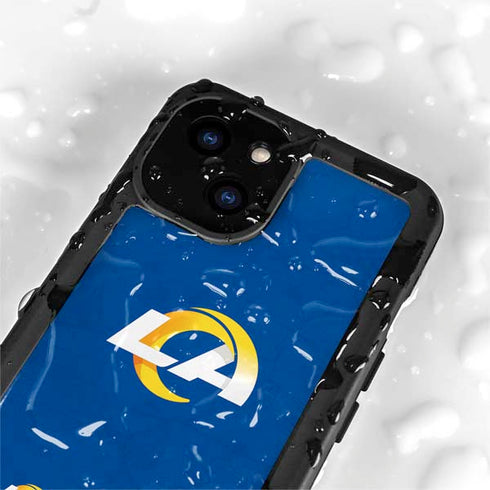 NFL Los Angeles Rams Distressed iPhone 15 Waterproof Case