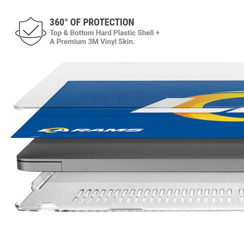 NFL Los Angeles Rams Distressed MacBook Pro 16in (2021-25) Case plus Skin