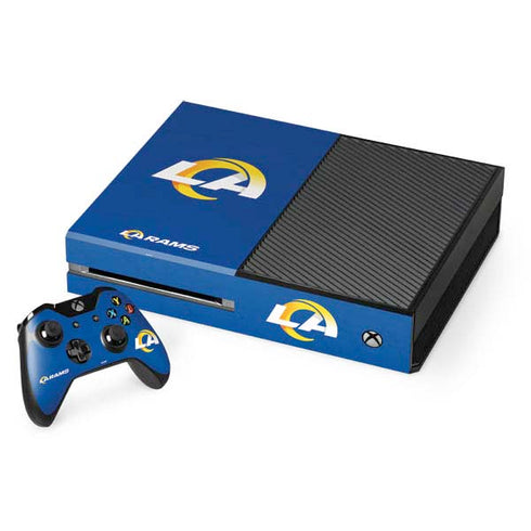 NFL Los Angeles Rams Distressed Xbox One Console and Controller Bundle Skin