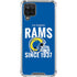 NFL Los Angeles Rams Helmet Galaxy A12 Clear Case