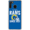 NFL Los Angeles Rams Helmet Galaxy A21 Clear Case