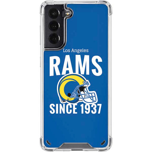NFL Los Angeles Rams Helmet Galaxy S21 5G Clear Case