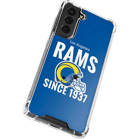 NFL Los Angeles Rams Helmet Galaxy S21 FE Clear Case