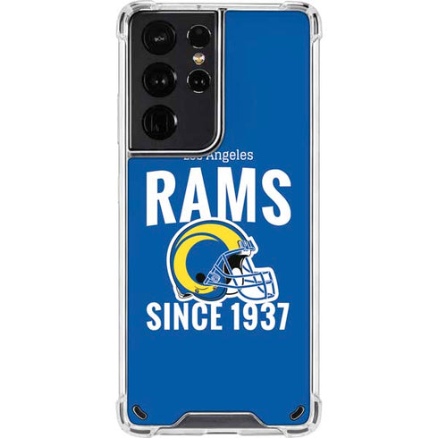 NFL Los Angeles Rams Helmet Galaxy S21 Ultra 5G Clear Case