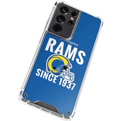 NFL Los Angeles Rams Helmet Galaxy S21 Ultra 5G Clear Case