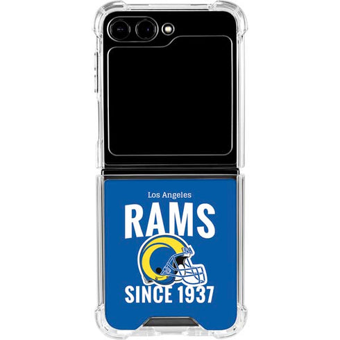 NFL Los Angeles Rams Helmet Galaxy Z Flip5 5G Clear Case