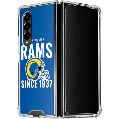 NFL Los Angeles Rams Helmet Galaxy Z Fold4 5G Clear Case