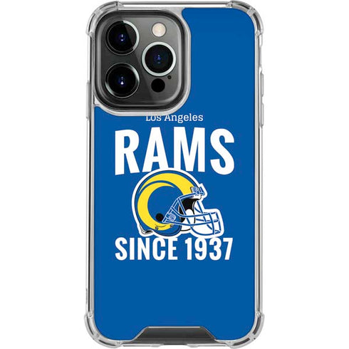 NFL Los Angeles Rams Helmet iPhone 13 Pro Clear Case