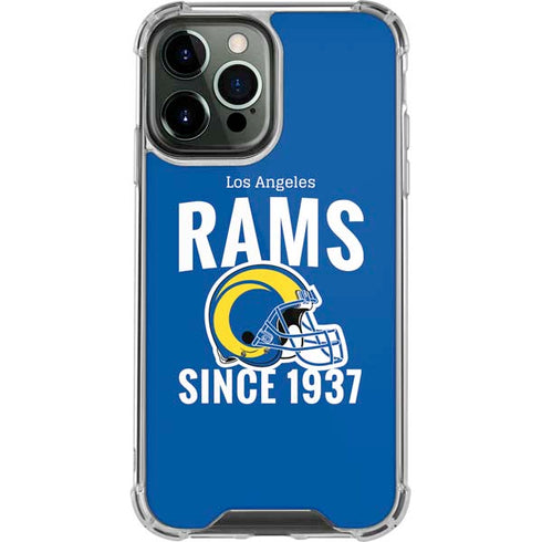 NFL Los Angeles Rams Helmet iPhone 14 Pro Max Clear Case