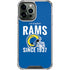NFL Los Angeles Rams Helmet iPhone 14 Pro Max Clear Case