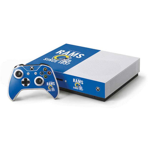 NFL Los Angeles Rams Helmet Xbox One S Console and Controller Bundle Skin