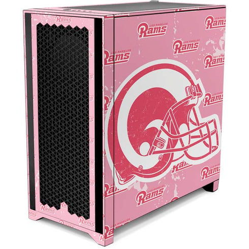 NFL Los Angeles Rams Pink Logo Blast Corsair 4000D Tempered Glass Mid-Tower ATX Case Skin