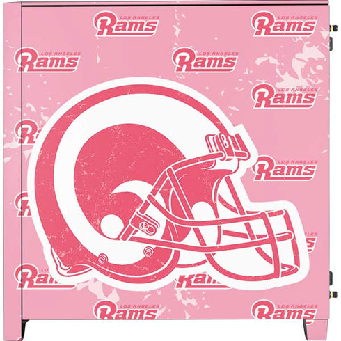 NFL Los Angeles Rams Pink Logo Blast Corsair 4000D Tempered Glass Mid-Tower ATX Case Skin