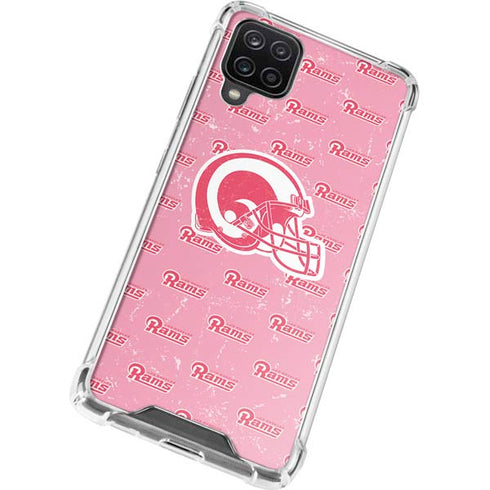 NFL Los Angeles Rams Pink Logo Blast Galaxy A12 Clear Case