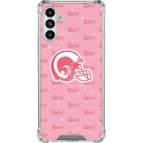NFL Los Angeles Rams Pink Logo Blast Galaxy A13 5G Clear Case