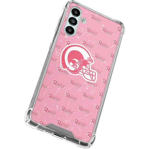NFL Los Angeles Rams Pink Logo Blast Galaxy A13 5G Clear Case