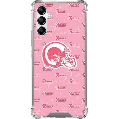 NFL Los Angeles Rams Pink Logo Blast Galaxy A14 5G Clear Case