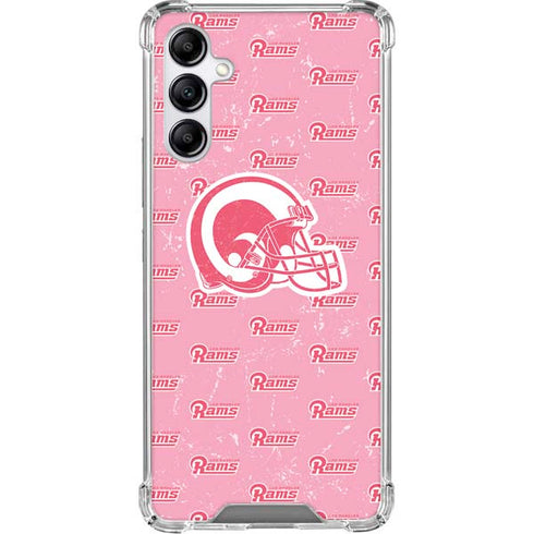 NFL Los Angeles Rams Pink Logo Blast Galaxy A15 5G Clear Case