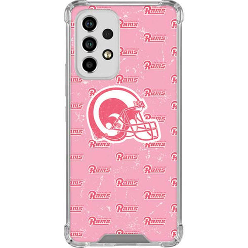 NFL Los Angeles Rams Pink Logo Blast Galaxy A33 5G Clear Case