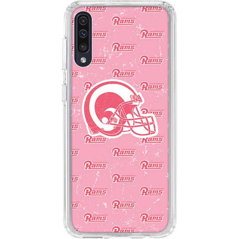 NFL Los Angeles Rams Pink Logo Blast Galaxy A50 Clear Case