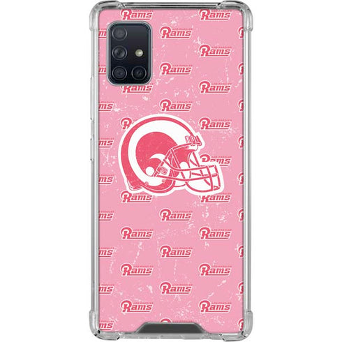NFL Los Angeles Rams Pink Logo Blast Galaxy A51 5G Clear Case