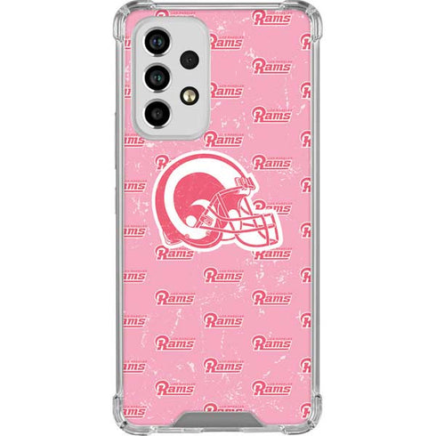 NFL Los Angeles Rams Pink Logo Blast Galaxy A53 5G Clear Case
