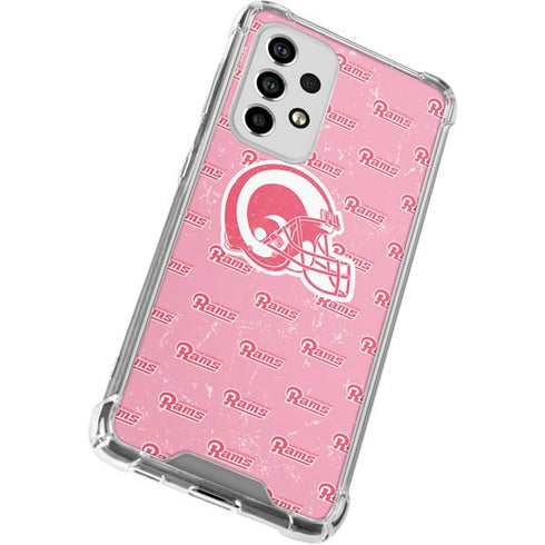 NFL Los Angeles Rams Pink Logo Blast Galaxy A53 5G Clear Case