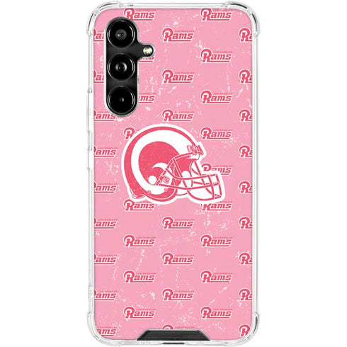 NFL Los Angeles Rams Pink Logo Blast Galaxy A54 5G Clear Case