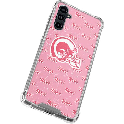 NFL Los Angeles Rams Pink Logo Blast Galaxy A54 5G Clear Case