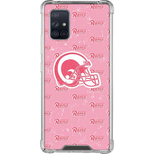 NFL Los Angeles Rams Pink Logo Blast Galaxy A71 5G Clear Case