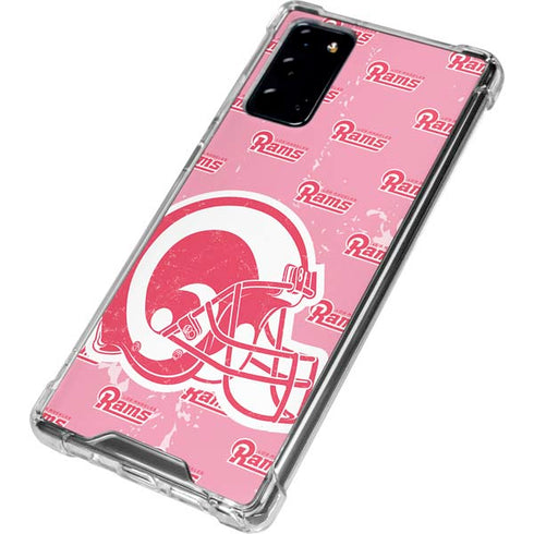 NFL Los Angeles Rams Pink Logo Blast Galaxy Note20 5G Clear Case