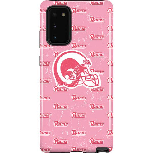 NFL Los Angeles Rams Pink Logo Blast Galaxy Note20 5G Pro Case