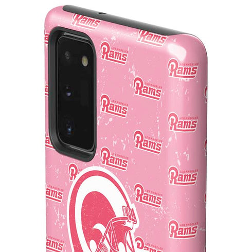 NFL Los Angeles Rams Pink Logo Blast Galaxy Note20 5G Pro Case