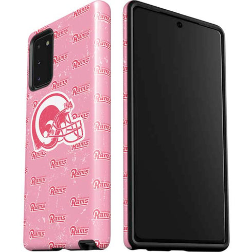 NFL Los Angeles Rams Pink Logo Blast Galaxy Note20 5G Pro Case