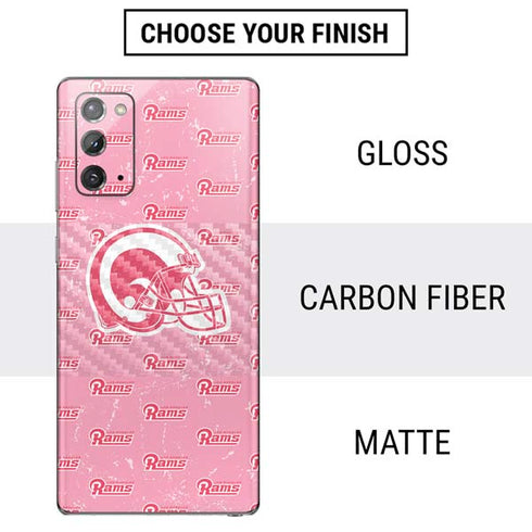NFL Los Angeles Rams Pink Logo Blast Galaxy Note20 5G Skin