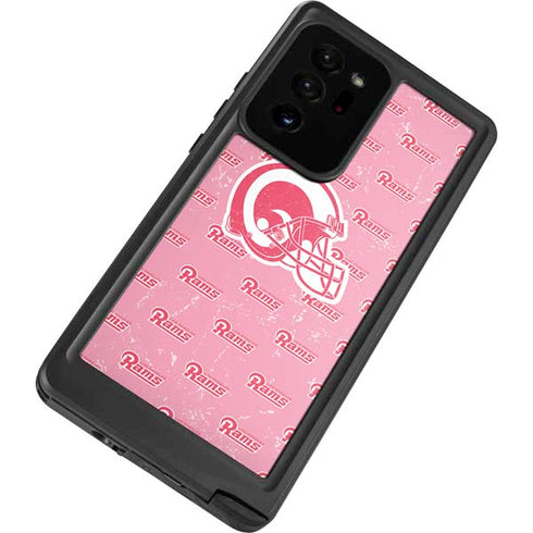 NFL Los Angeles Rams Pink Logo Blast Galaxy Note20 Ultra 5G Waterproof Case